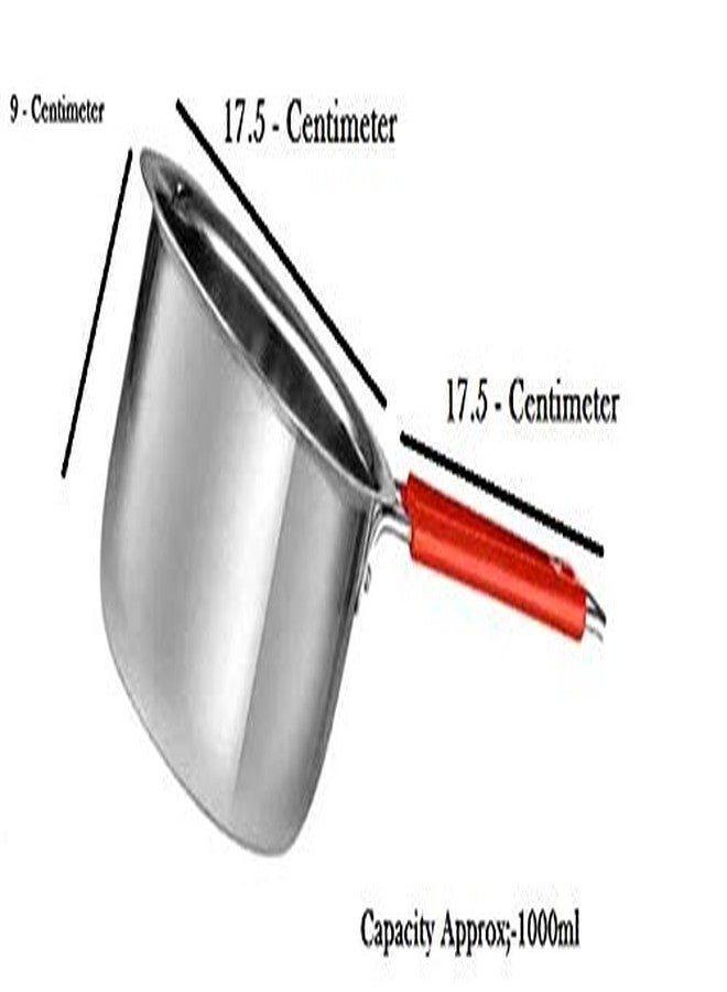 Bartan Star Stainless Steel Saucepan,Tea pan with Handle - 1 Litre - Image 4
