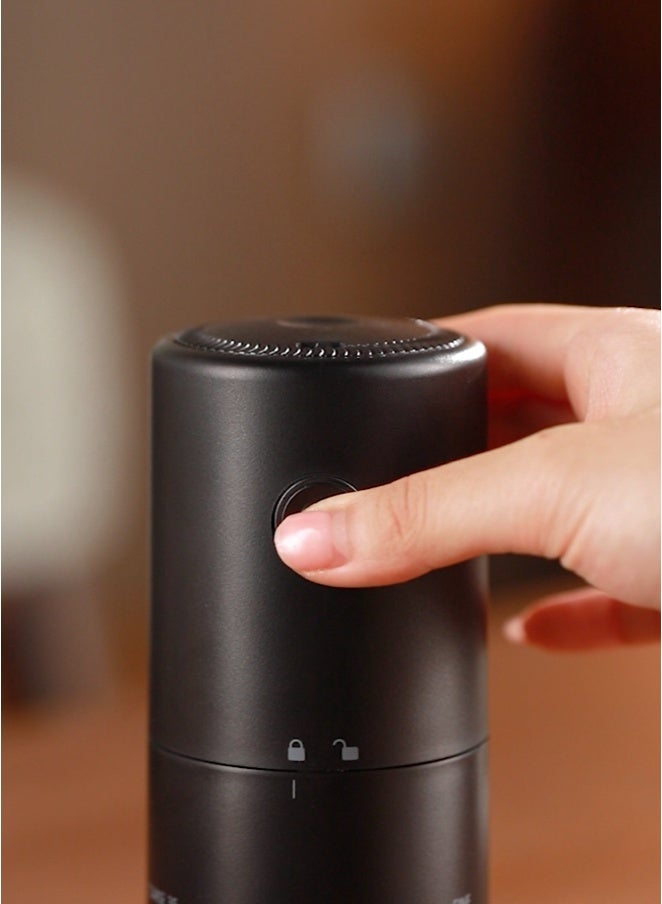 Portable Electric Coffee Grinder Rechargeable Black USB C 30W 120ml Capacity