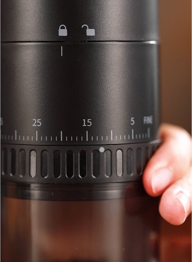 Portable Electric Coffee Grinder Rechargeable Black USB C 30W 120ml Capacity
