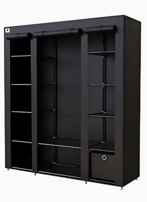 Fabric Wardrobe Organizer Black 130x175x45centimeter