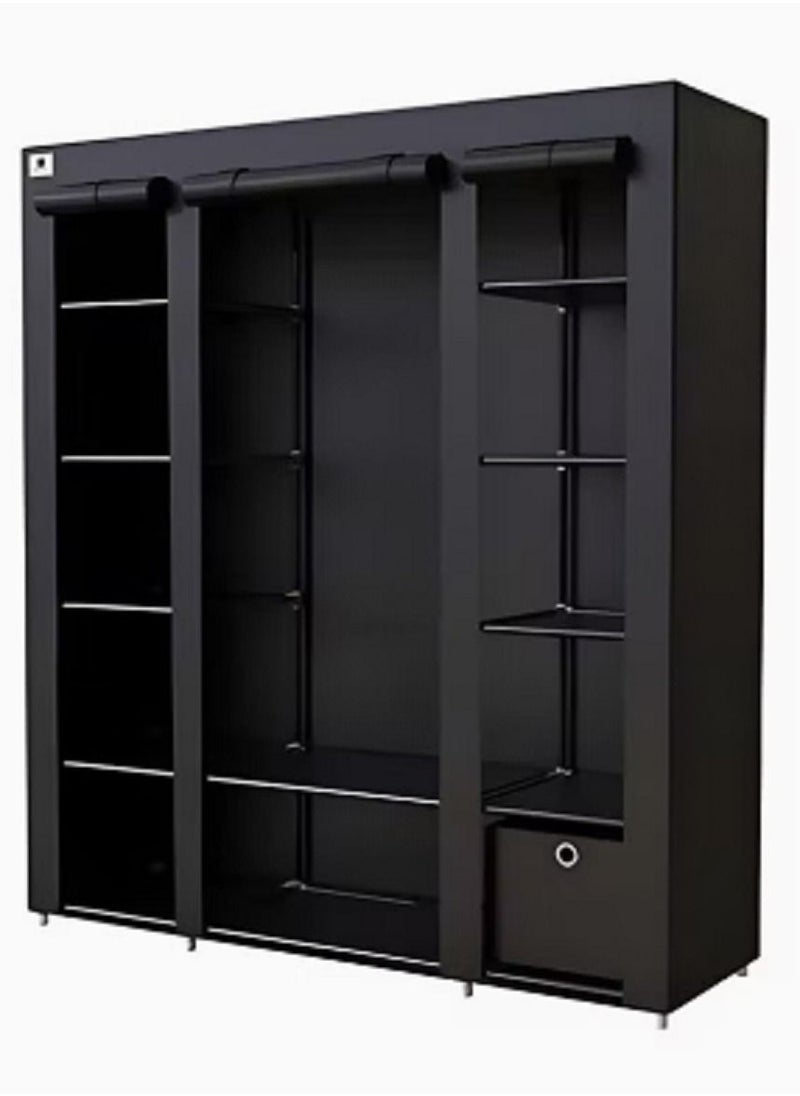 Generic - Fabric Wardrobe Organizer Black 130x175x45centimeter - Image 1