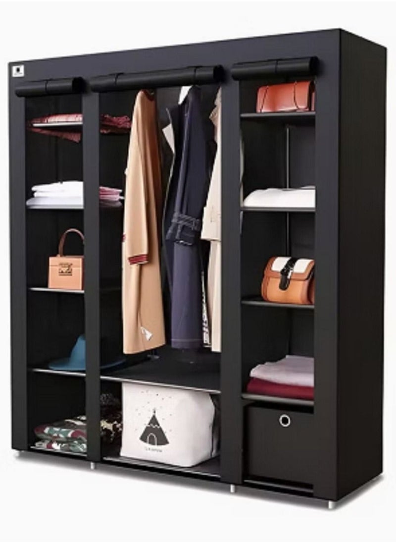 Generic - Fabric Wardrobe Organizer Black 130x175x45centimeter - Image 1