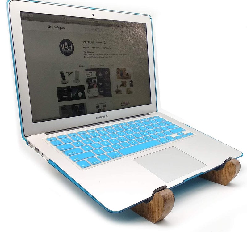 Decorcreed L Detachable Laptop Vertical Holder Wooden Laptop Stand for MacBook Air or Pro and Hp Dell Acer Toshiba Lenovo Sony Asus Laptop