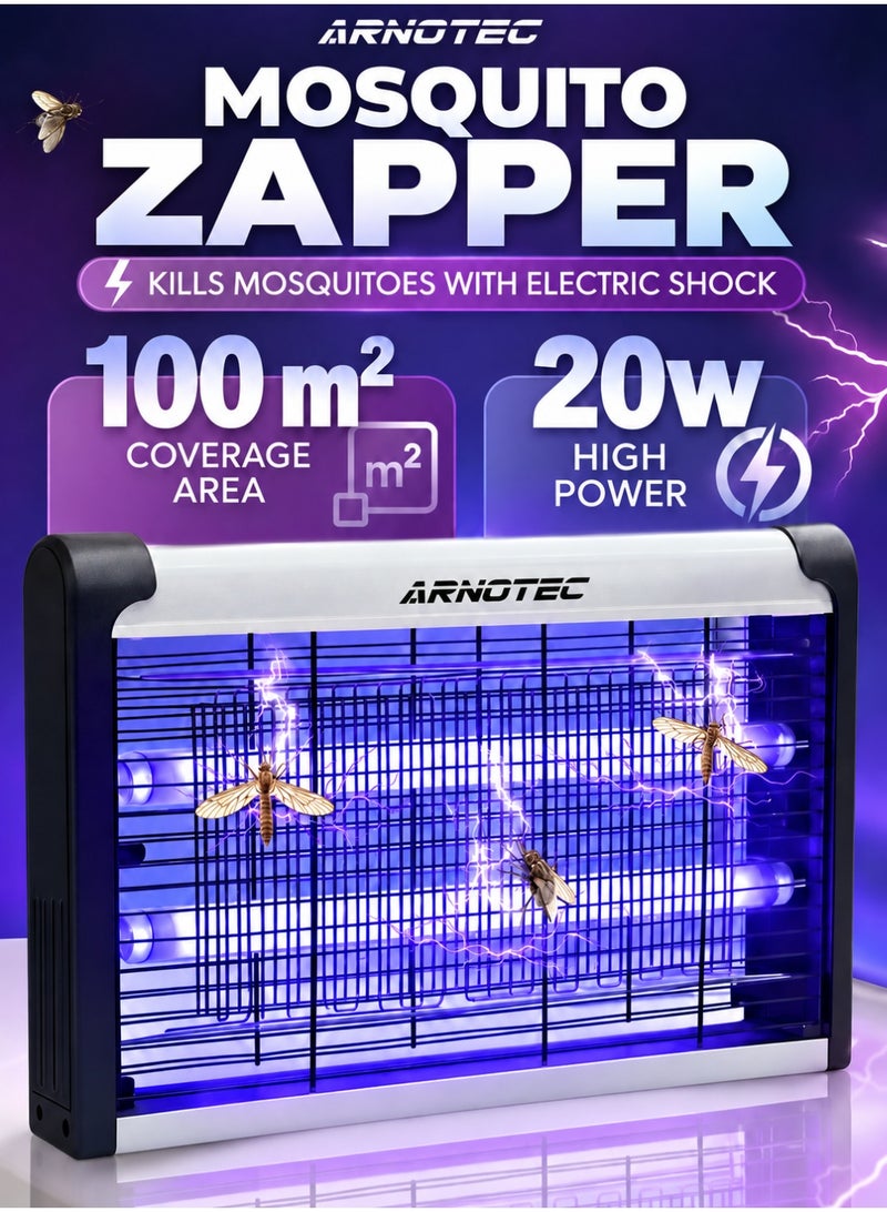 ARNOTEC 20W Electric Mosquito Killer Lamp, Dual UV Tube Bug Zapper, High-Voltage Grid, Chemical-Free Insect Killer for Indoor & Outdoor Areas, Home & Commercial Use - Image 1