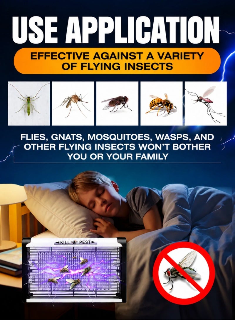 ARNOTEC 20W Electric Mosquito Killer Lamp, Dual UV Tube Bug Zapper, High-Voltage Grid, Chemical-Free Insect Killer for Indoor & Outdoor Areas, Home & Commercial Use - Image 3