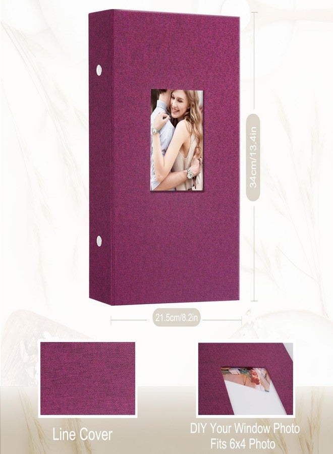 Artmag Fabric Photo Album 4x6 300 Large Capacity for Family Wedding Anniversary Linen Album Holds 300 Horizontal Photos (300 Pockets, Purple) - Image 2
