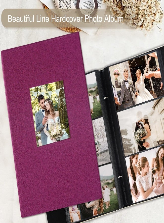 Artmag Fabric Photo Album 4x6 300 Large Capacity for Family Wedding Anniversary Linen Album Holds 300 Horizontal Photos (300 Pockets, Purple) - Image 4