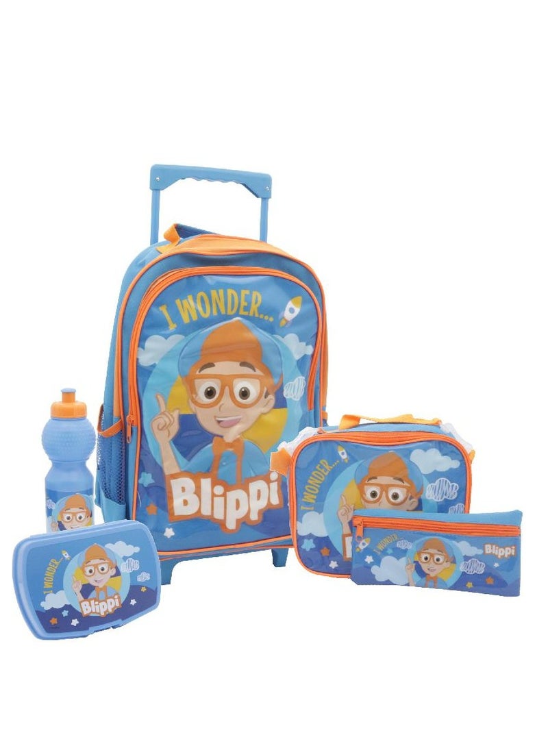 MGA Entertainment Blippi 5-in-1 Value Set Trolley Bag with Accessory