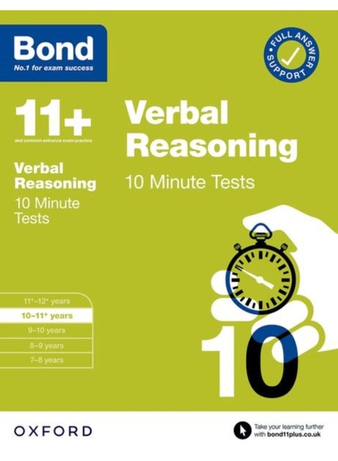 Bond 11 Bond 11 10 Minute Tests Verbal Reasoning 10 11 years For 11 GL assessment and Entrance Exams - Paperback