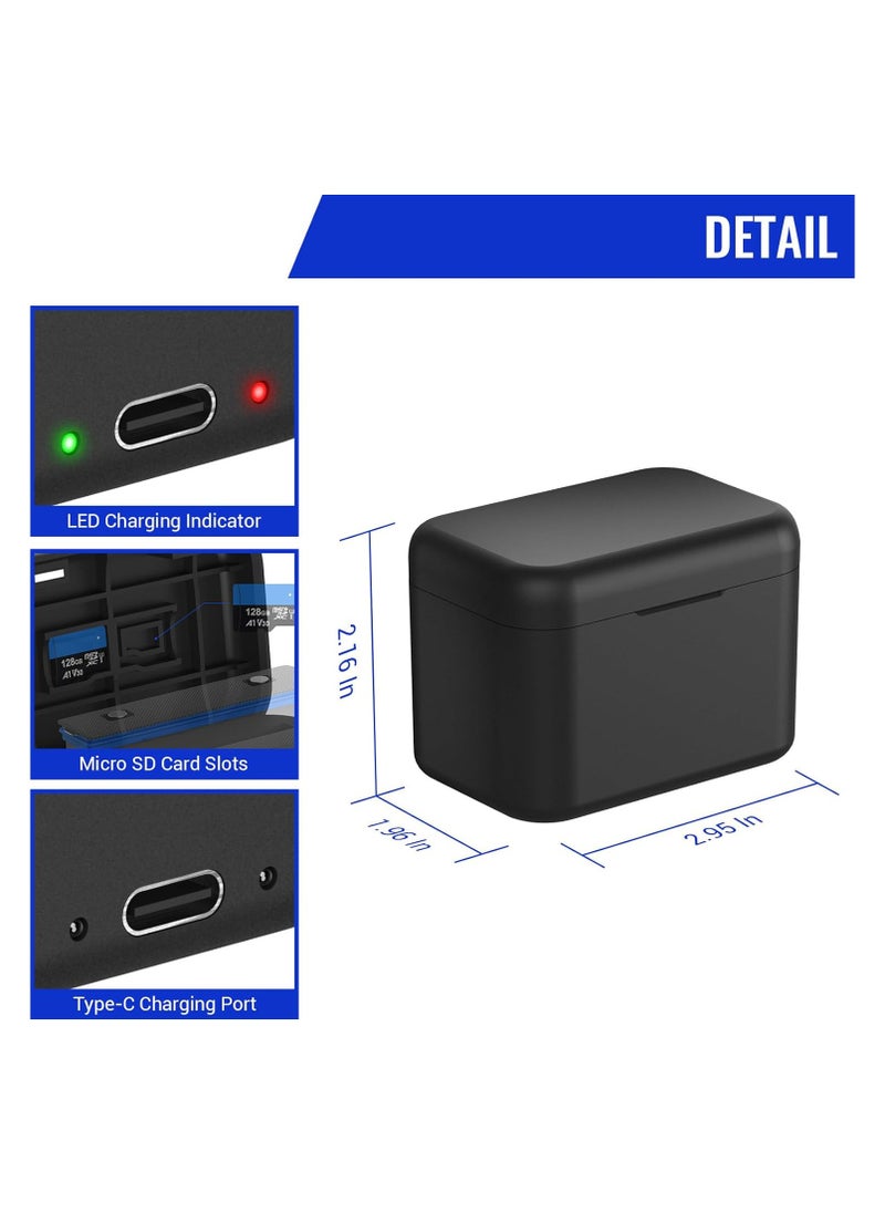 SYOSI Fast Battery Charger Hub for Insta360 X4 Battery, Quick Portable 2 Channel Battery Charger Storager Station with USB Power Cord & Misro SD Card Slots, Battery Charger Hub Compatible with Insta360 X4  - Image 3