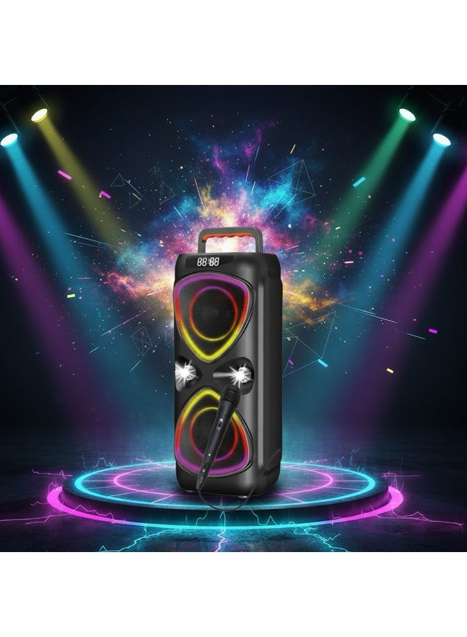 Torima مكبر صوت لاسلكي TORİMA D78 أسود – مكبر صوت بلوتوث محمول بصوت قوي وجهير عميق - Image 4