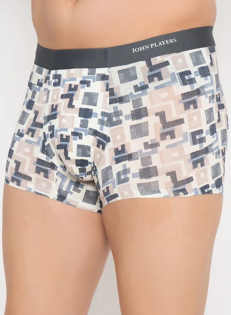 John Players John Players Pack of 2 Bonded Printed Trunks in Modal - Free Socks Included