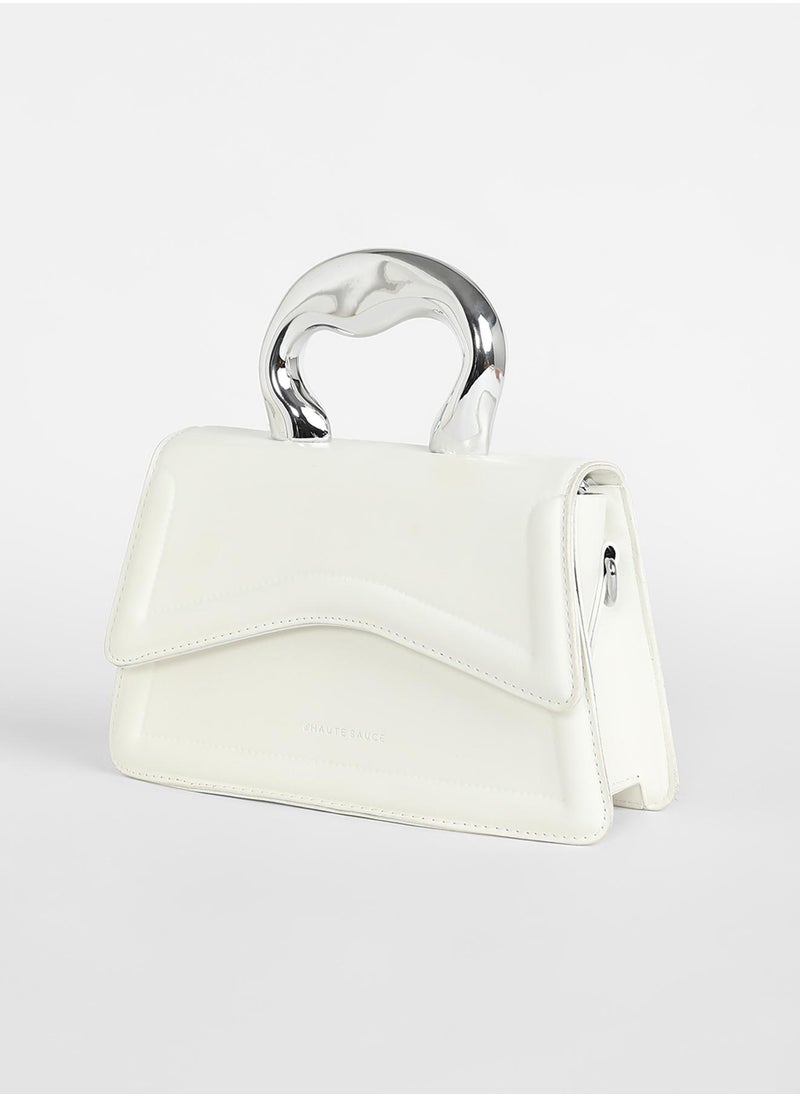 Haute Sauce - The Caldera Gloss Hand Bag - Chalk White - Image 1