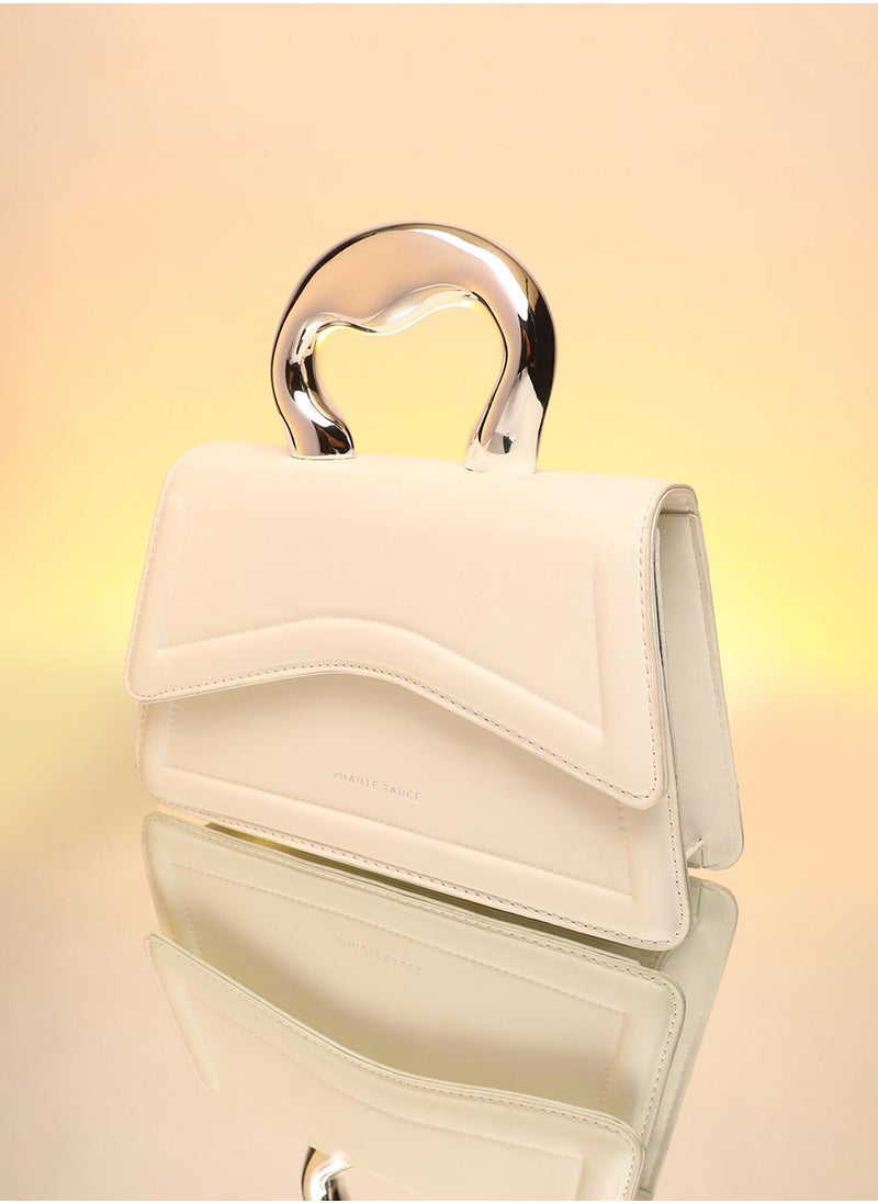 Haute Sauce - The Caldera Gloss Hand Bag - Chalk White - Image 1