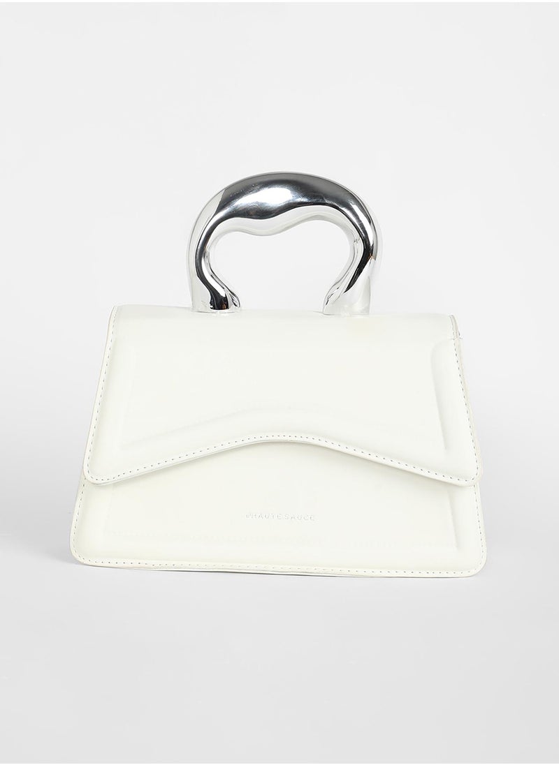 Haute Sauce - The Caldera Gloss Hand Bag - Chalk White - Image 1