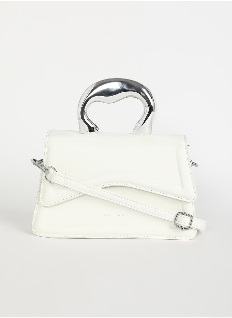 Haute Sauce - The Caldera Gloss Hand Bag - Chalk White - Image 1