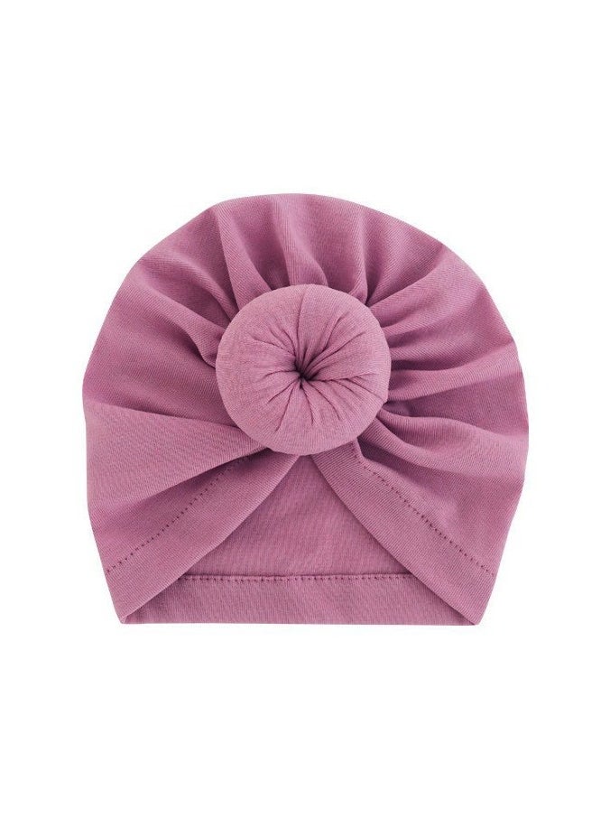 Generic Baby Soid Color Maruko Hat Headcarf Doughnut Girl Head Cap 1 month to 24 month Purple  - Image 1