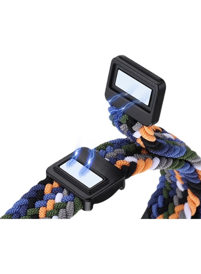 Bkayp Compatible With Xiaomi Band 9/8/Nfc Version Strap, Braided Nylon Magnetic Back, Sports Magnetic Metal Case, Breathable, Suitable For Men And Women, Compatible With Xiaomi Band 8/9 [Dazzling Black] - Image 3