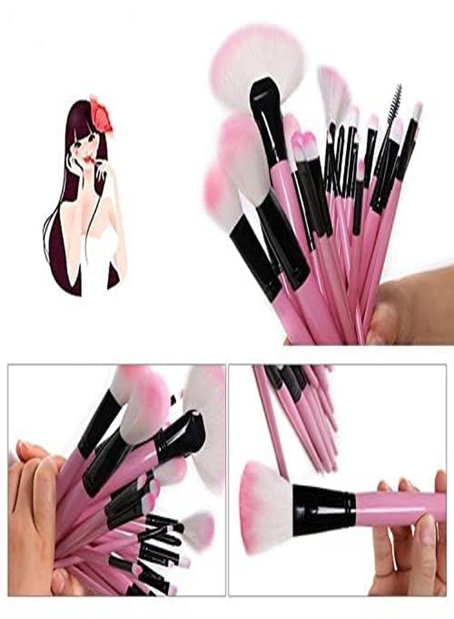 ZemGlam Makeup Brush Set 24 Pcs, Makeup Brushes for Women & Girls, Eyeliner, Eye Shadow, Eye Brow,Wooden Handles with Pouch Case - Image 4