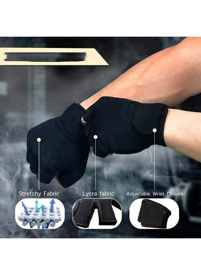 قفازات رياضية مريحة مقاومة للانزلاق ومقاومة للتآكل وقفازات رياضية قابلة للتنفس وقفازات رفع الأثقال, أسود - Image 4