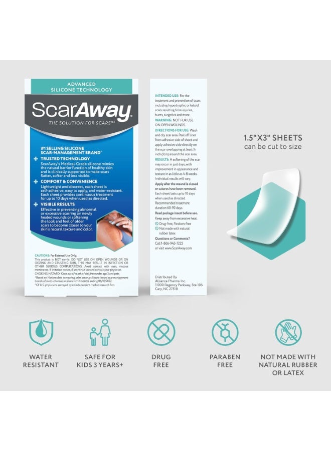 سكار أواي شرائح سيليكون شفافة لعلاج الندبات من سكار أواي – عدد 10 | علاج متقدم للندبات | طرية ومرنة وقابلة لإعادة الاستخدام | تساعد في تقليل الندوب القديمة والجديدة بعد الجراحة والحروق وحب الشباب والإصابات - Image 3