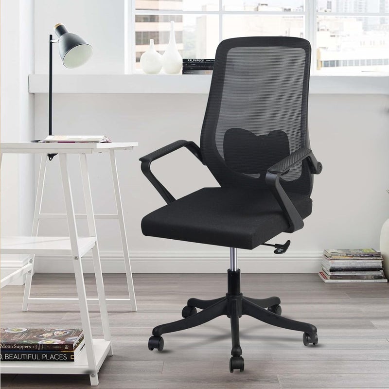 SKY-TOUCH Ergonomic Office Chair Desk Chair Computer Chair Lumbar Support Height Adjustable Large Space Padded Seat Cushion｜With Tilt Back｜Mesh Breathable Backrest｜60*57*111Cm,Black - Image 2