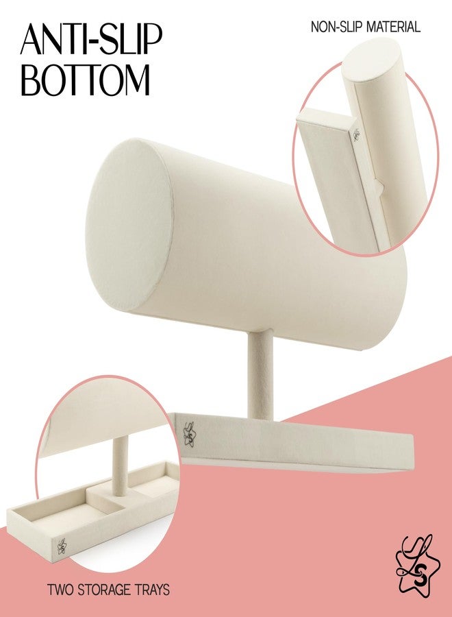 LS Lulu & Summer Headband Holder Organizer - Storage Stand Display Rack for Headbands, Hairband, Disney Ear, Tiara and Hair Accessories in Women and Girls Room (Cream/Off White) - Image 5