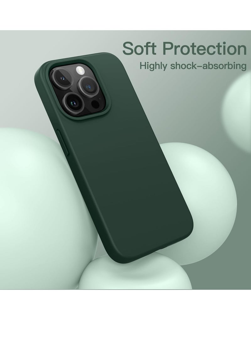 ELTRAZONE Case for iPhone 15 Pro Max Cover Green Slim Fit Soft Back TPU Cover Flexible Silicone Cover Matte for iPhone 15 Pro Max - Image 3