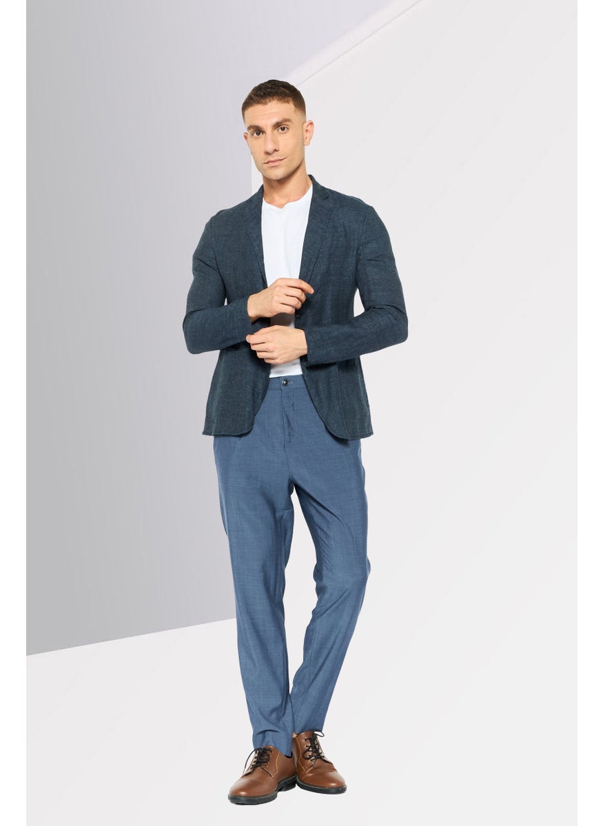 EMPORIO ARMANI Men Regular Fit Heather Formal Blazer, Dark Grey  - Image 4