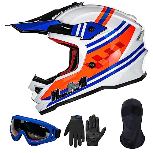 ILM Youth ATV Helmet Kids Dirt Bike Motocross BMX Off Road Motorbike Go Kart Casco DOT ECE Model Z705 Classic Racer M - Image 1