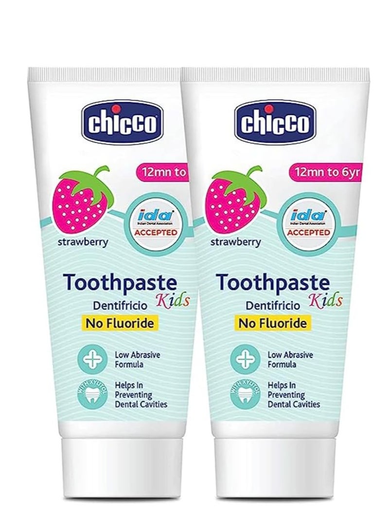 Chicco Toothpaste for Kids (1y-6y), Strawberry Flavour, 50g (Pack of 2) | Fluoride-Free | Removes Plaque, Helps Prevent Cavities - Image 3