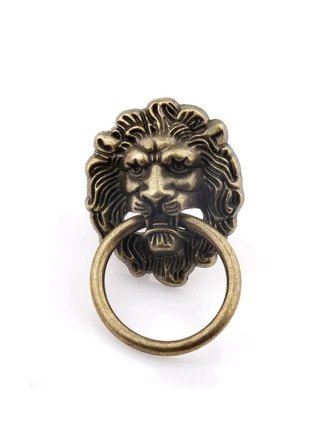 Bronze Lion Head Furniture Ring Handle Vintage Elegant Home Decor - Image 1