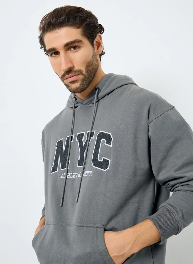 Eco Earth Relaxed Fit Embroidered Fleece Hoodie