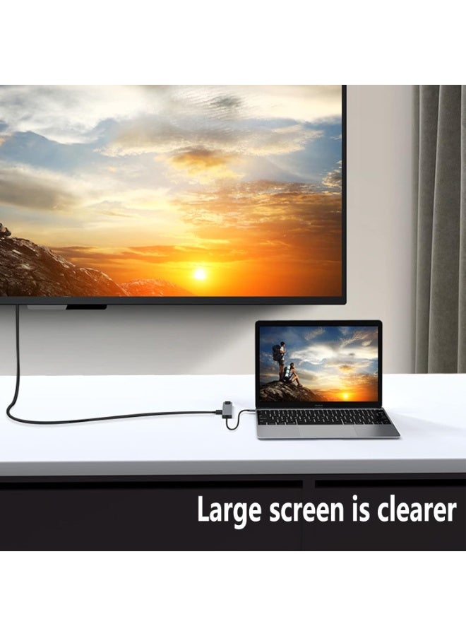 8-in-1 USB-C Hub, 4K at 30Hz, USB 2.0/3.0 Ports, Ethernet, 100W PD Charging, SD/TF Card Reader, Compatible with Laptops and Other Devices - Image 5
