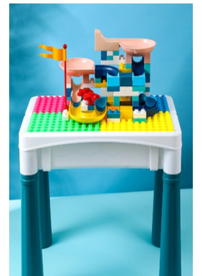 Multifunctional educational play table - jigsaw with fun animal shapes!  🔹 An innovative play table with jigsaw puzzles that helps develop creativity and motor skills for children. 🔹 Fitted with adorable animal shapes such as giraffe and dinosaur to add fun and education at the same time. 🔹 A versatile design that can be converted into a drawing table, water or sand play. 🔹 Bright and attractive colours make playtime more fun and interactive.  Translated with DeepL.com (free version) - Image 1