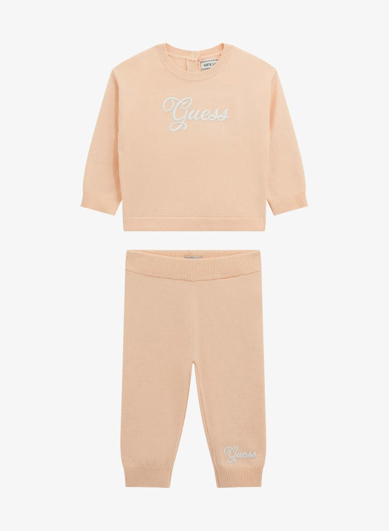 GUESS Kids Crew Neck Top and Sweater Pant Sets - Image 1