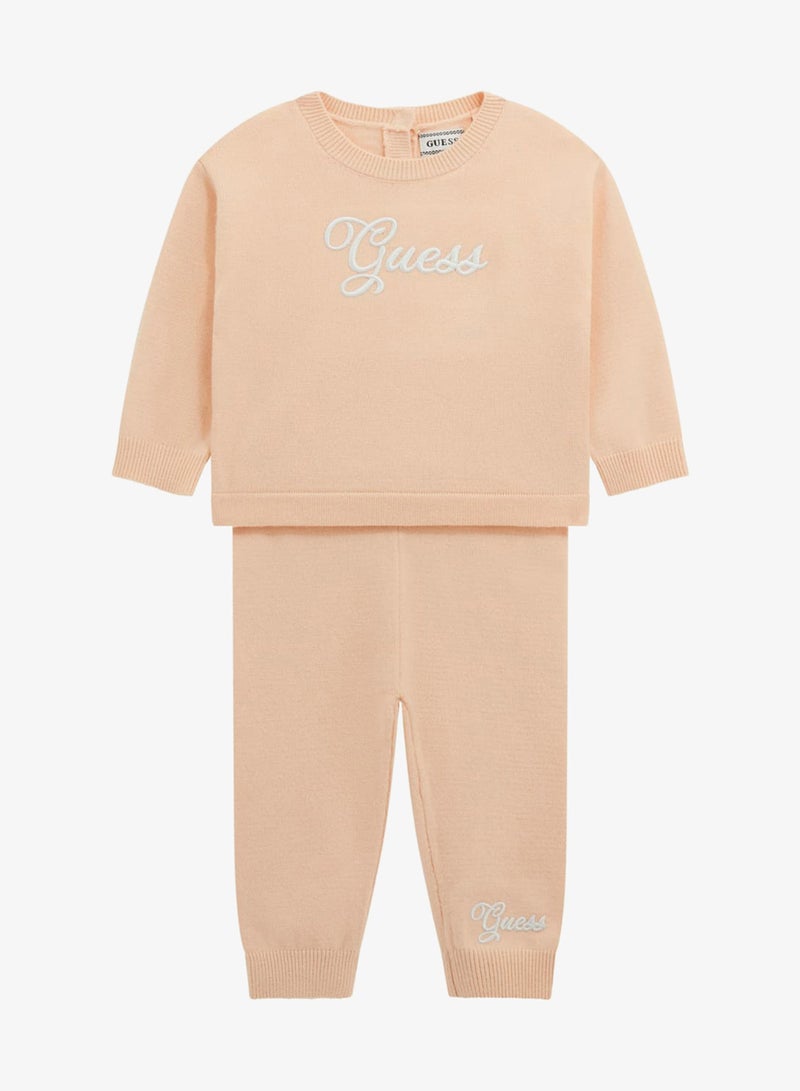GUESS Kids Crew Neck Top and Sweater Pant Sets - Image 3