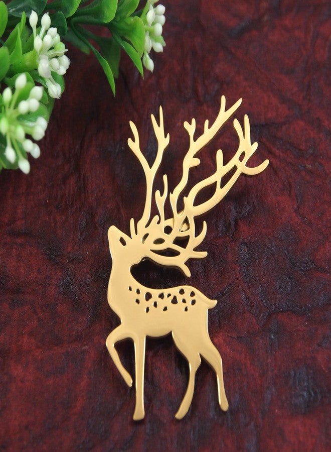 Adorn Stainless Steel Premium Designer Raindear Brooch For Men/Women (B2289) - Image 3