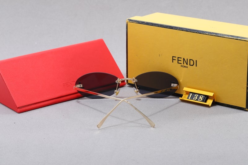 Fendi Oval-frame Crystal-embellished Gold-tone Sunglasses - Image 4