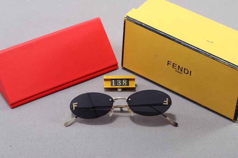 Fendi Oval-frame Crystal-embellished Gold-tone Sunglasses - Image 2