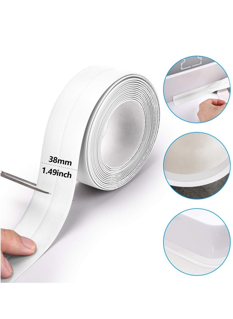 Hoasis Caulk Tape Sealant Strip，Waterproof & Mildewproof,Wall Sealing Tape Caulk Sealer,Bath/Kitchen Caulk Strip，sealant Tape，Shower Tile Sealer，white  - Image 2