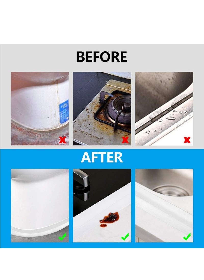 Hoasis Caulk Tape Sealant Strip，Waterproof & Mildewproof,Wall Sealing Tape Caulk Sealer,Bath/Kitchen Caulk Strip，sealant Tape，Shower Tile Sealer，white  - Image 5