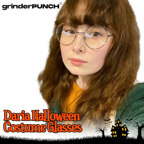 grinderPUNCH - Non-Prescription Round Circle Frame Clear Lens Glasses Large Gold - Image 3