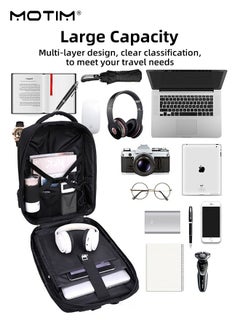 Motim Business Travel EVA Laptop Backpack, 15.6 inch Anti-Theft Waterproof Computer Bag with USB Charging Port and Password Lock, College School Backpack, 35 L  - Image 3