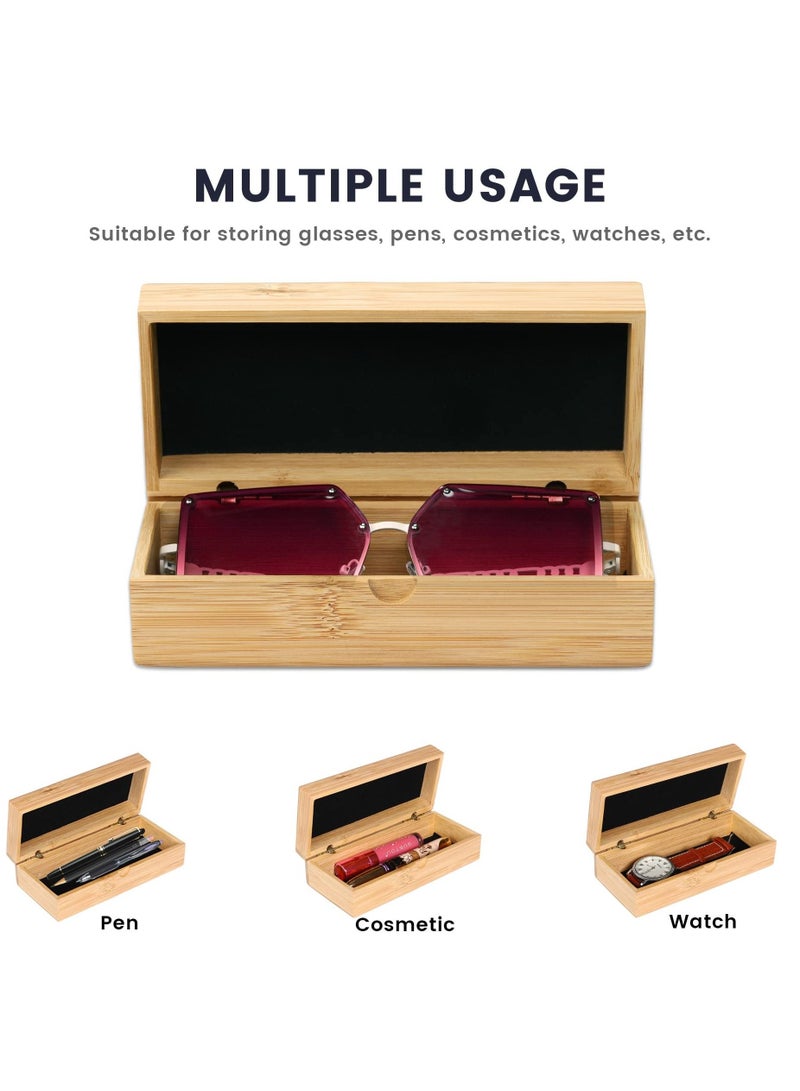 NIBEMINENT Sunglasses Case,Bamboo Wood Box for Eyeglasses,Eyewear Case(Glasses is Not Included) - Image 3