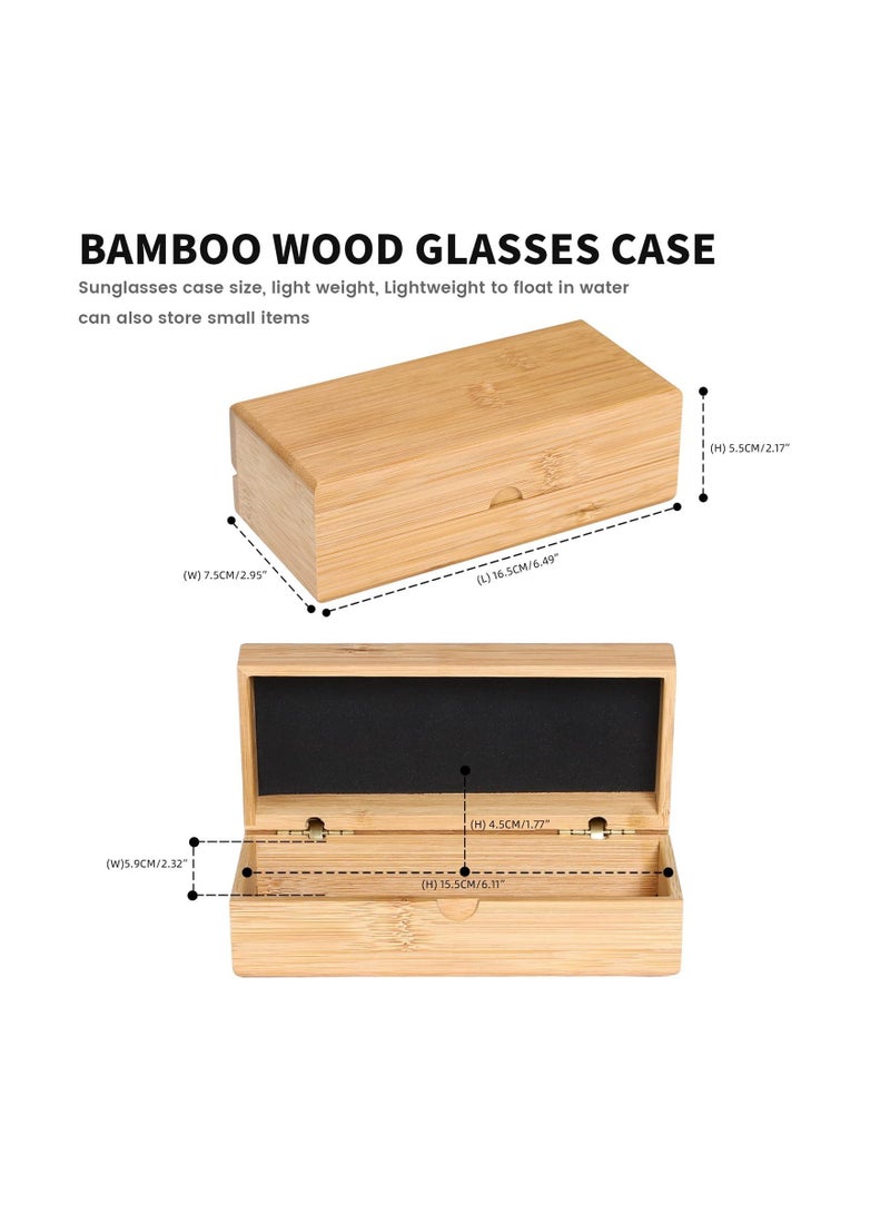 NIBEMINENT Sunglasses Case,Bamboo Wood Box for Eyeglasses,Eyewear Case(Glasses is Not Included) - Image 2