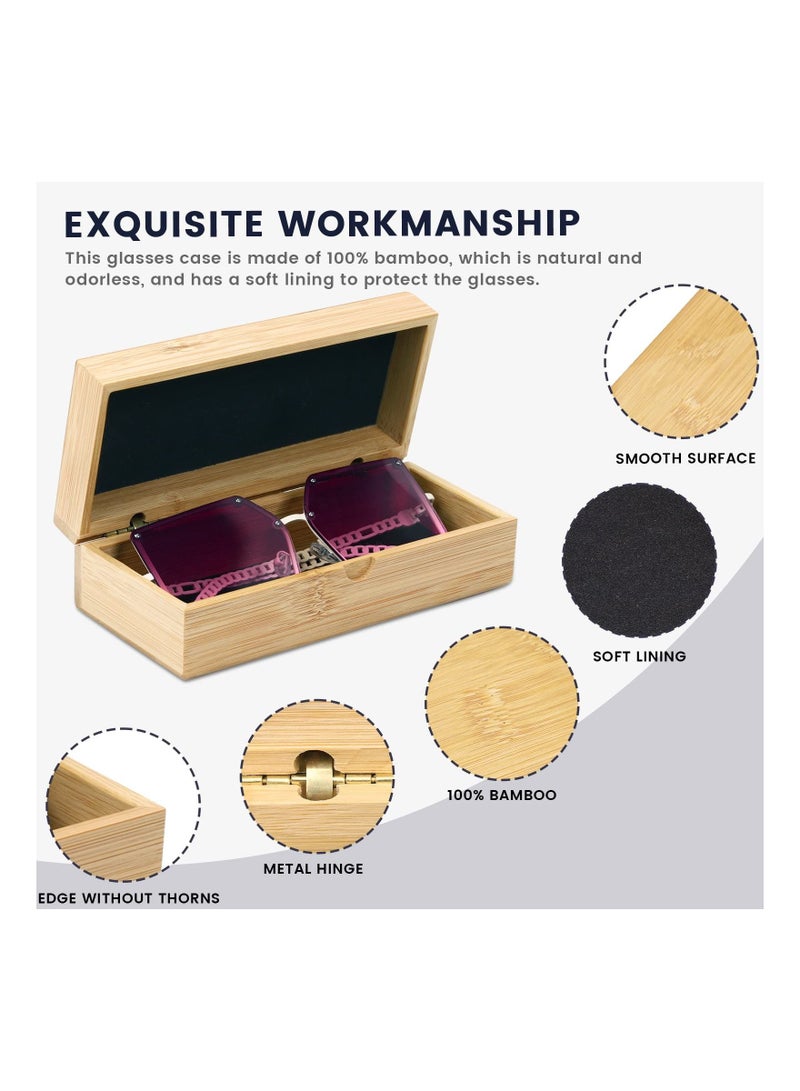 NIBEMINENT Sunglasses Case,Bamboo Wood Box for Eyeglasses,Eyewear Case(Glasses is Not Included) - Image 4