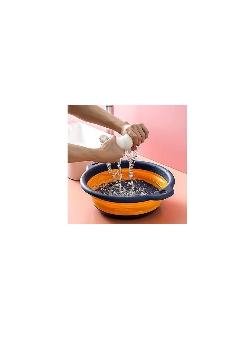 Excefore Collapsible Wash Basin, Multiuse Dish Pans, Foldable Portable Dish Tub,Space Saving Plastic Washtub Dish Tub Laundry tub, Also Used for Camping Dish Washing Tub and RV Sink (Blue)  - Image 3