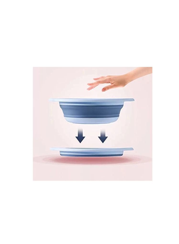 Excefore Collapsible Wash Basin, Multiuse Dish Pans, Foldable Portable Dish Tub,Space Saving Plastic Washtub Dish Tub Laundry tub, Also Used for Camping Dish Washing Tub and RV Sink (Blue)  - Image 5