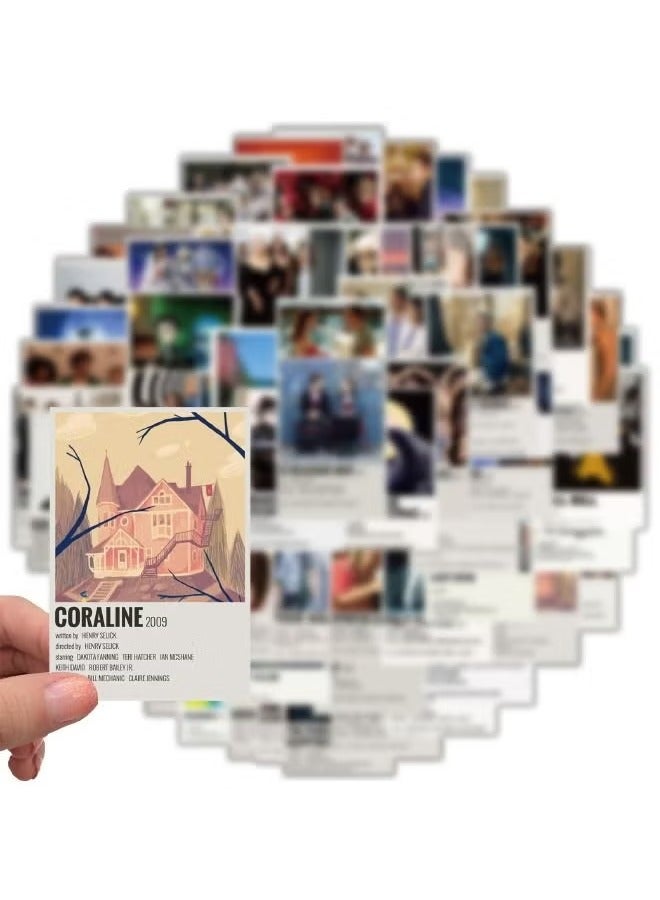 64-Piece Classic Films Styles Waterproof Sticker Set，Literary Poster Type Sticker，HD Fine Color Printing，Suitable for Laptop Skateboard Luggage DIY - Image 3